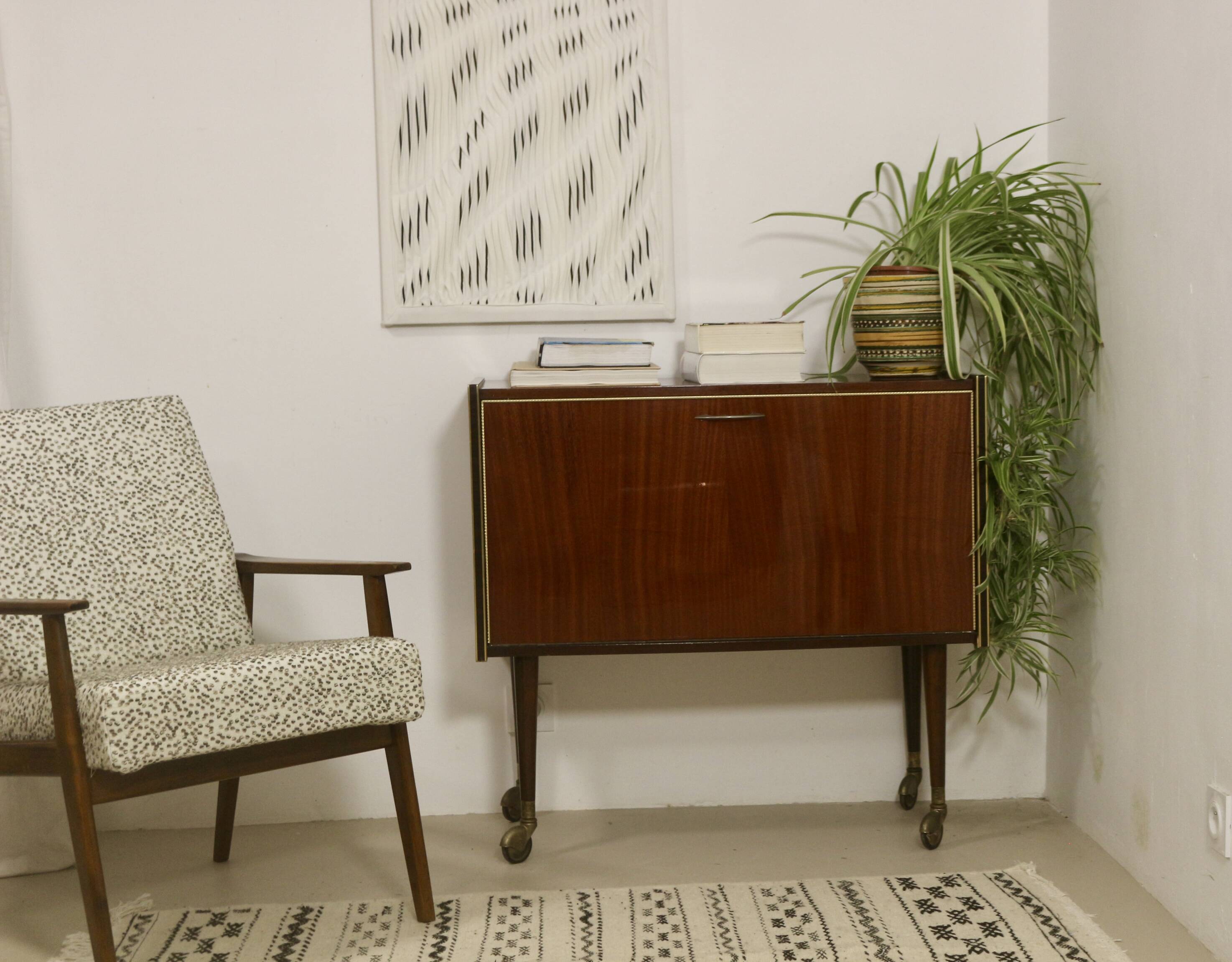 Bar cabinet on wheels circa 1950