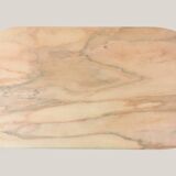 Table basse italienne ovale en marbre rose 1970-80