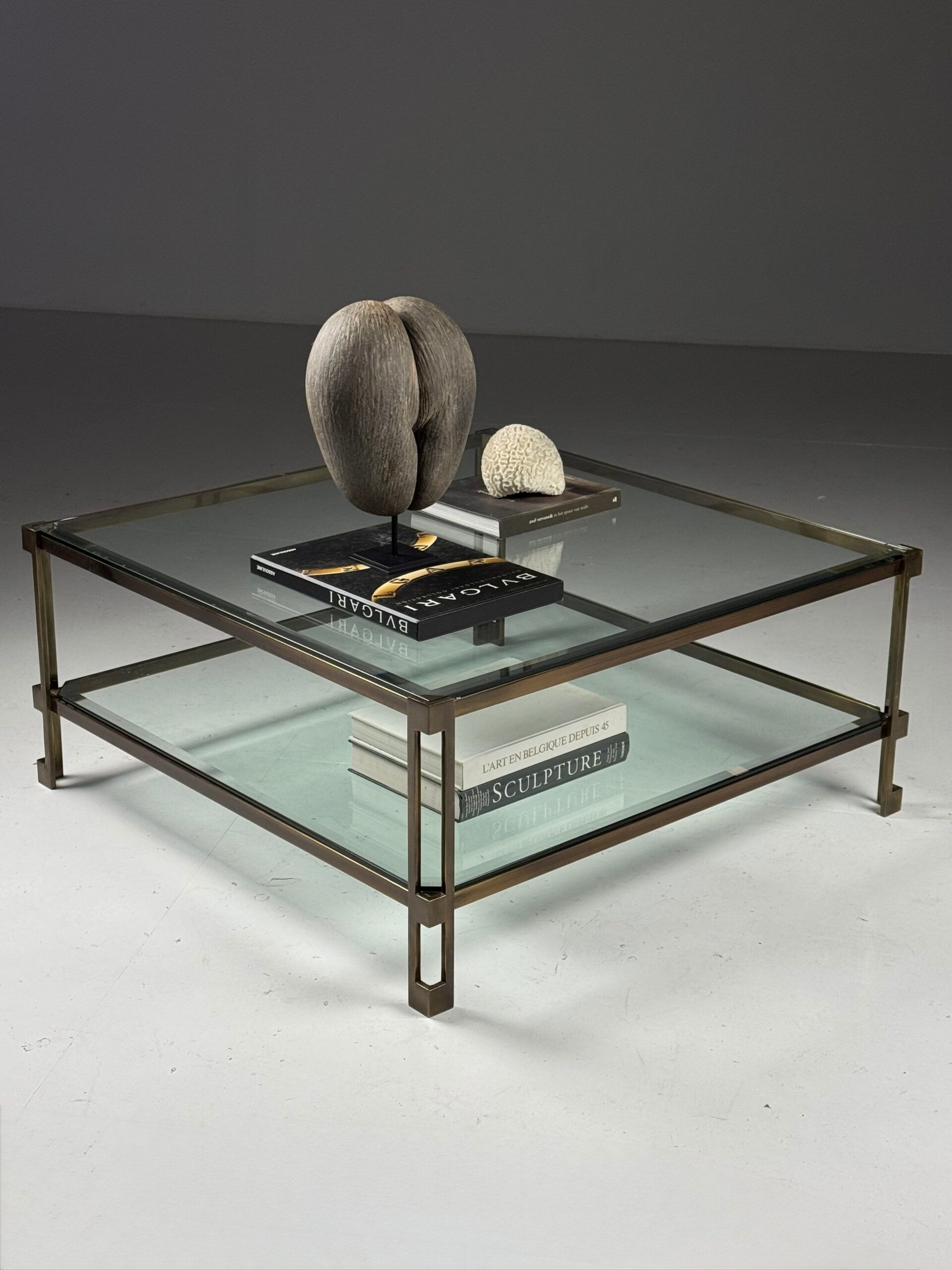 Table basse en verre vintage