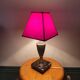 Vintage 1960s lamp – black veined marble and decorated metal