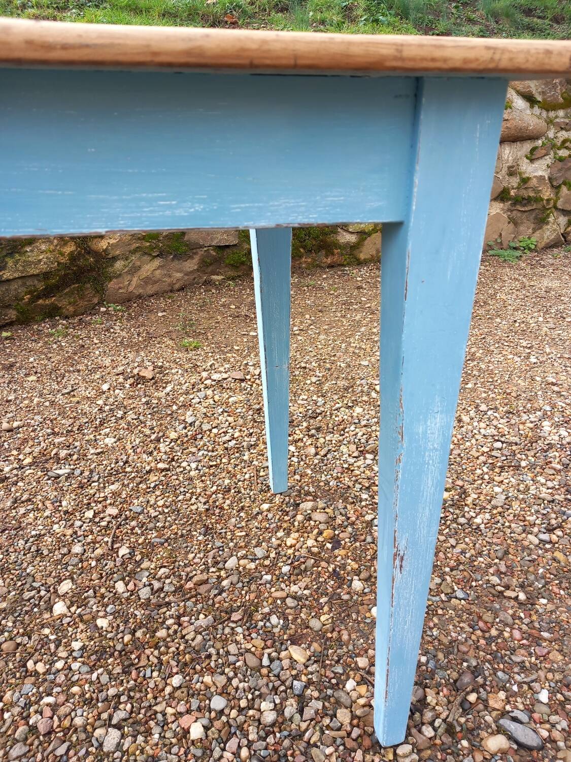 Old antique wooden bistro table