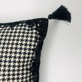 Rectangular cushion, cover and insert, black and white. Alexandra model