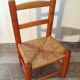 Chaise enfant en bois et paille