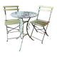 Ensemble bistrot ancien en fer forgé, table années 30 et chaises pliantes