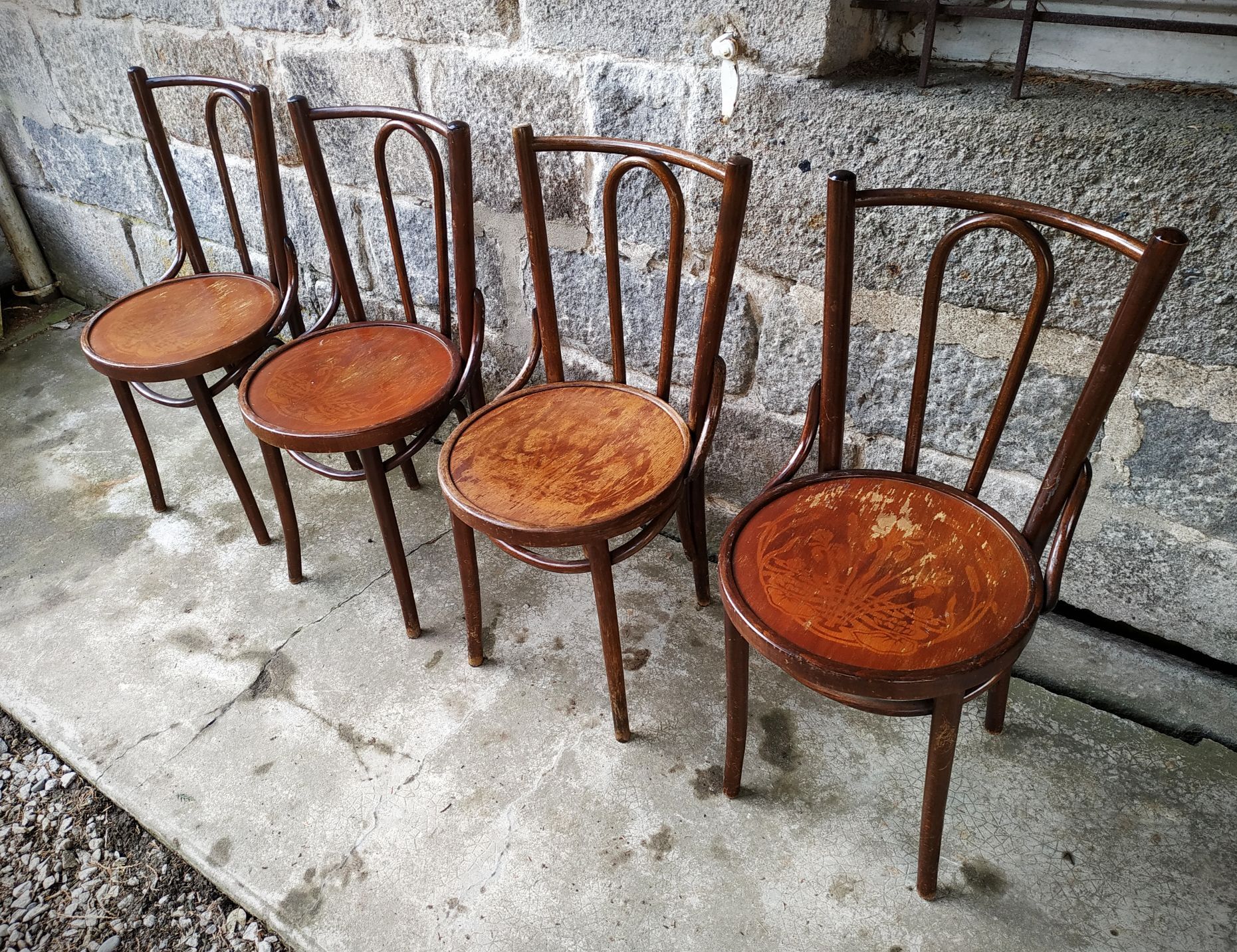 Series of four bistro chairs