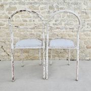 Paire de chaises Mobilor, en métal et bois