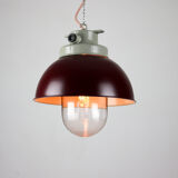 Vintage burgundy big industrial hanging light from TEP