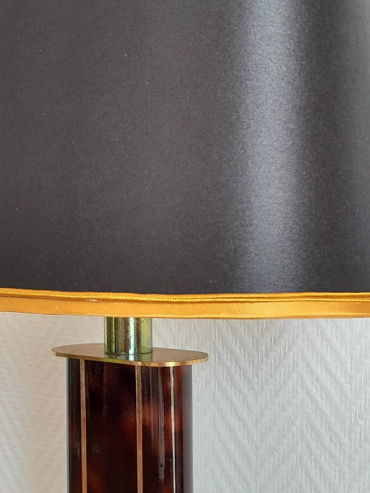 Lampe écaille Hollywood Regency noir et or
