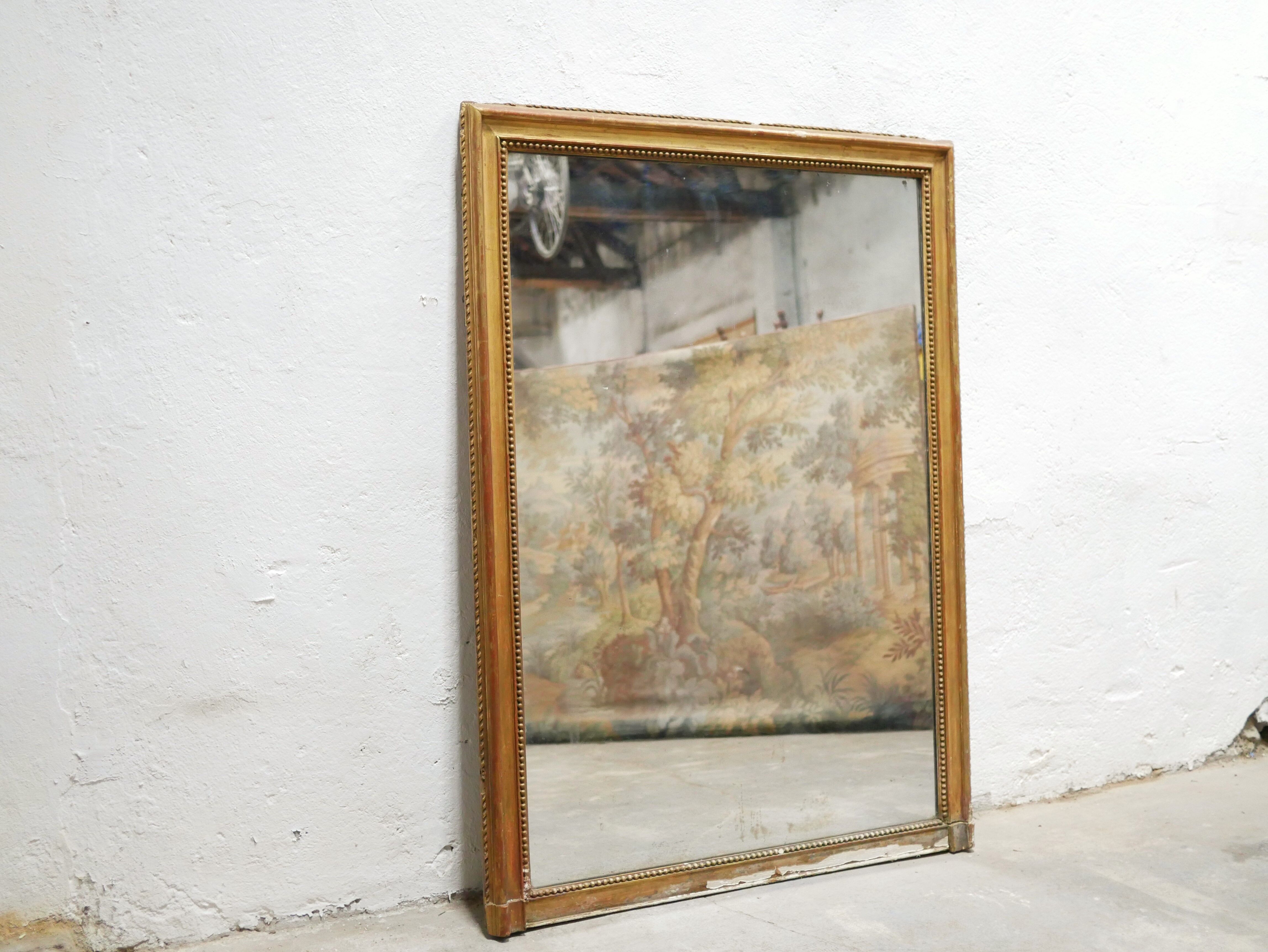 Old rectangular mirror Louis Philippe 150cm x 107cm