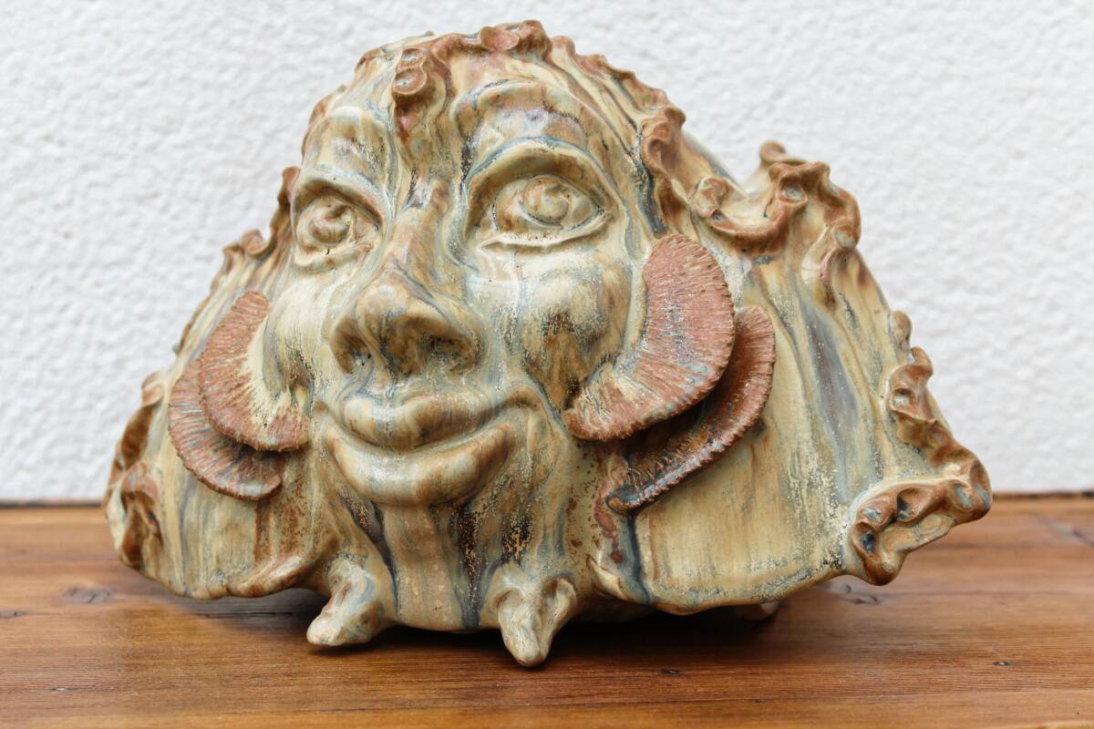 Fantastic creature in Saint Amand sandstone, signed Nadia Chiodi