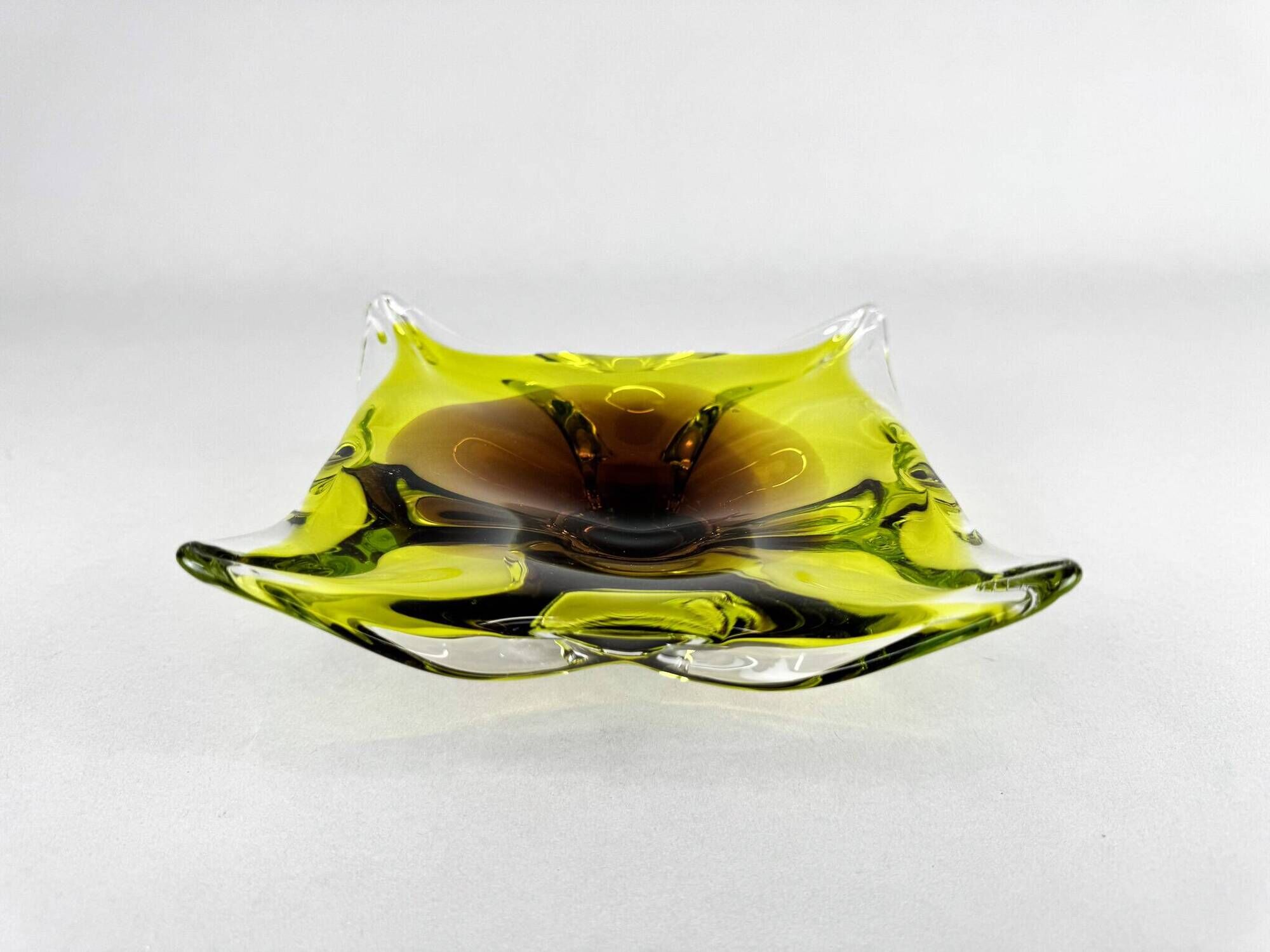 Art Glass Bowl by designer Josef Hospodka for Chribska Glassworks, 1960's