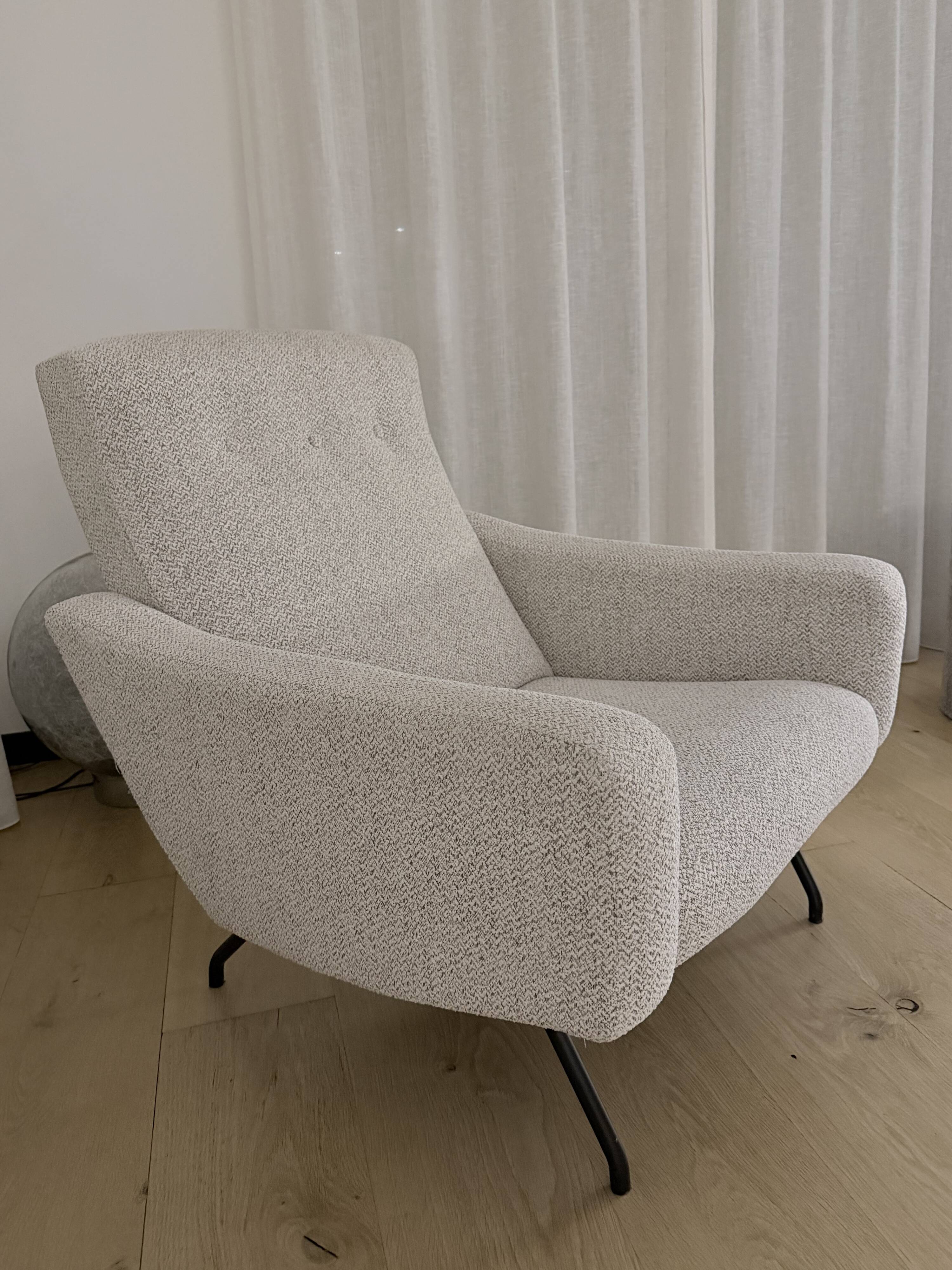 2 armchairs Joseph André Motte 1955 renovated