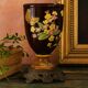 Vase en barbotine à décor de fleurs et papillons – Fin XIXe siècle – Monture