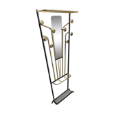 Porte manteaux avec miroir Art Deco doré métal