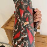 Vintage Ceramic Fat Lava Glass Pitcher