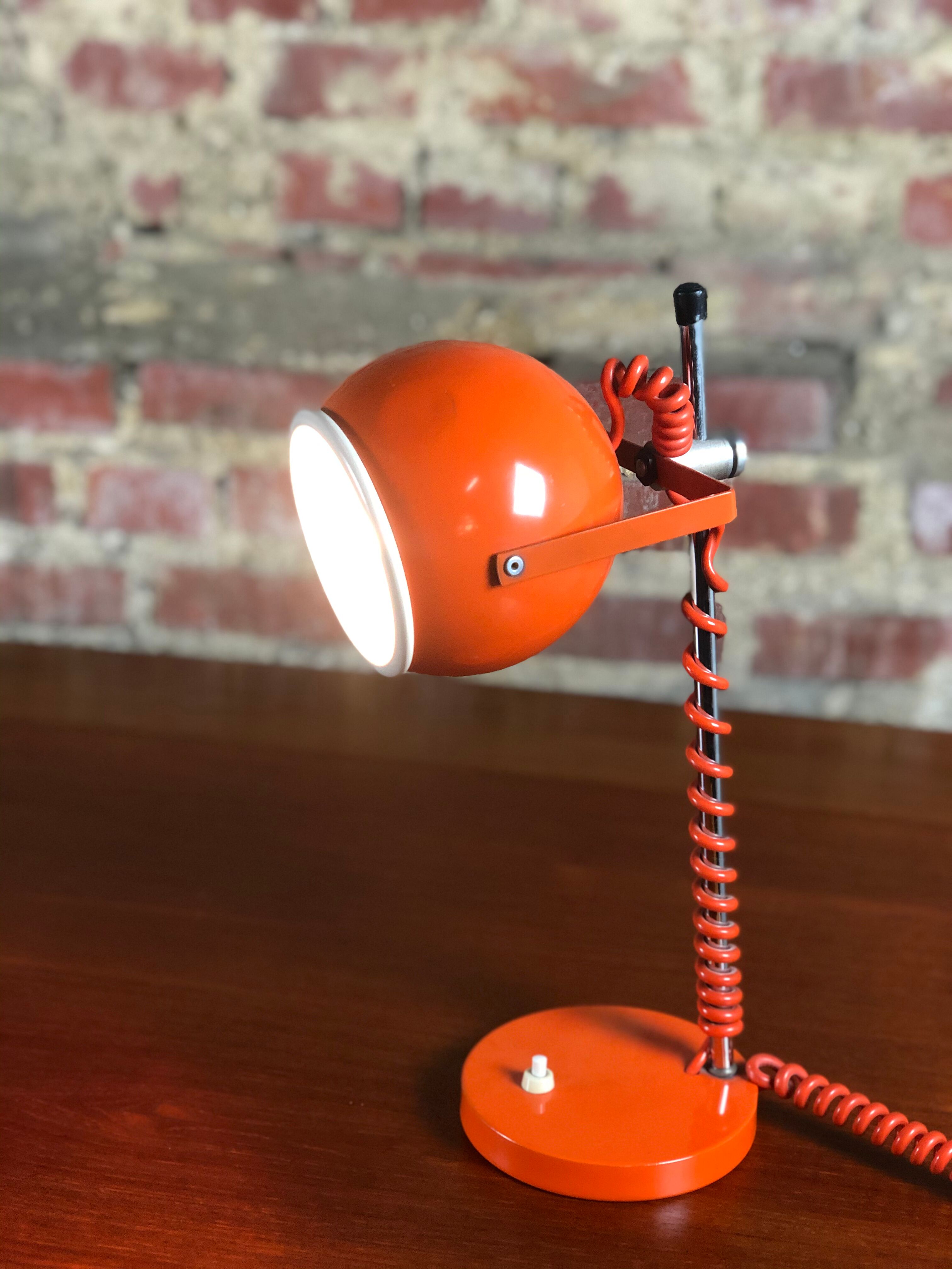 Eyeball lamp orange 1970