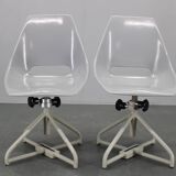 1960s Miroslav Navratil Pair of Fiberglass Chairs for Vertex, Czechoslovaki