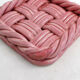Woven pair of bottle coasters, in pink Vallauris earthenware.