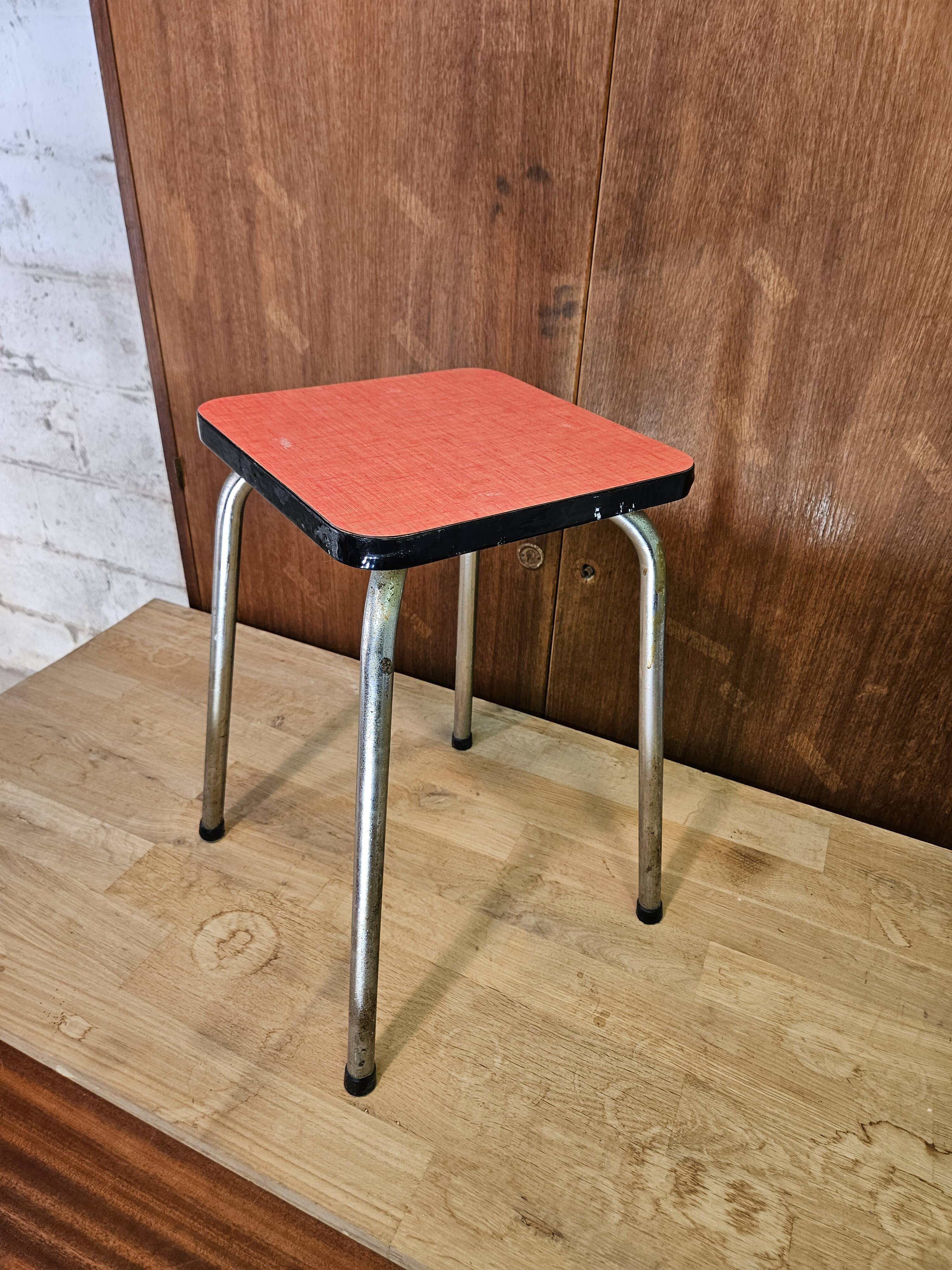 Pink formica stool 1960