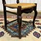 Set of 7 Louis XV style beech chairs with straw seats.