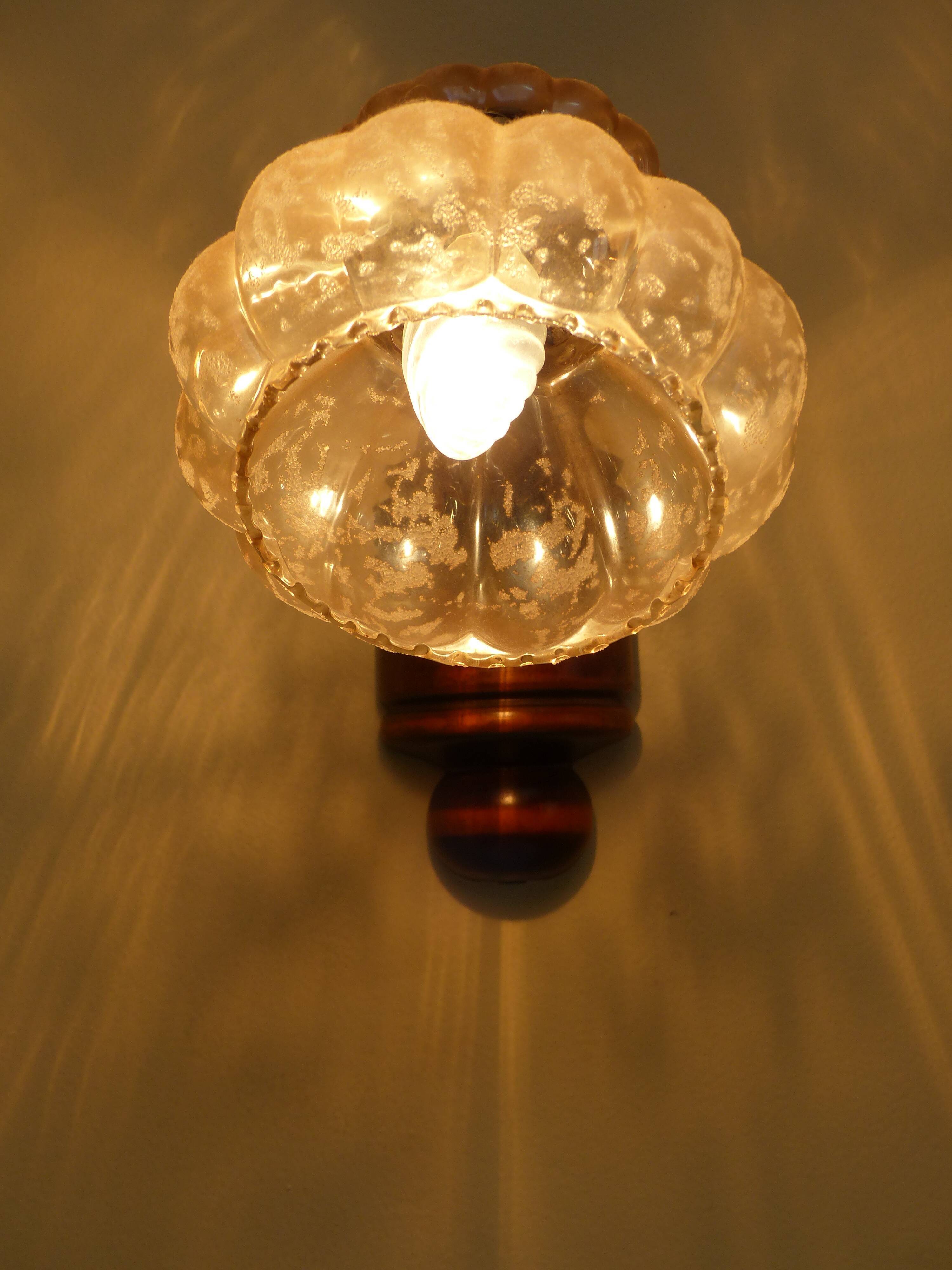 Wall lamp wood base