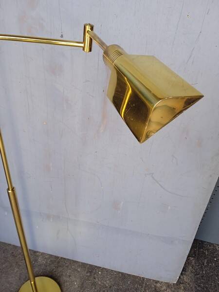 reading floor lamp in golden brass vintage design ep 1970