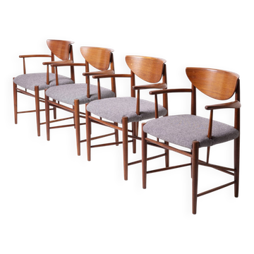 Set of 4 armchairs by Peter Hvidt & Orla Mølgaard-Nielsen for Søborg Møbelf