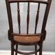 Pair chairs bistrot Thonet pyrograved design 1900 Art Nouveau