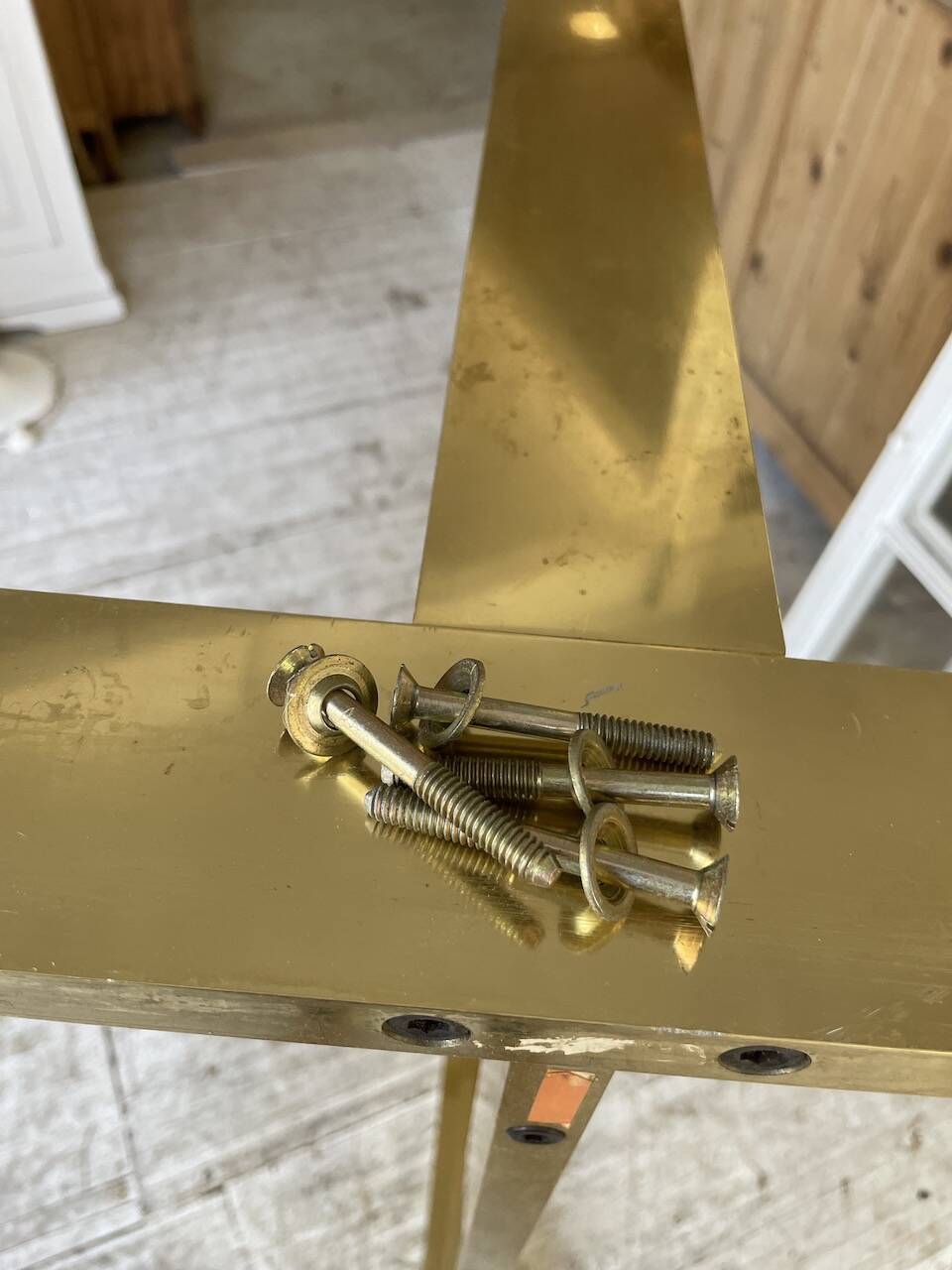Brass table 1970 Italian lacquer