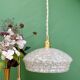 Vintage white Clichy glass lampshade pendant light