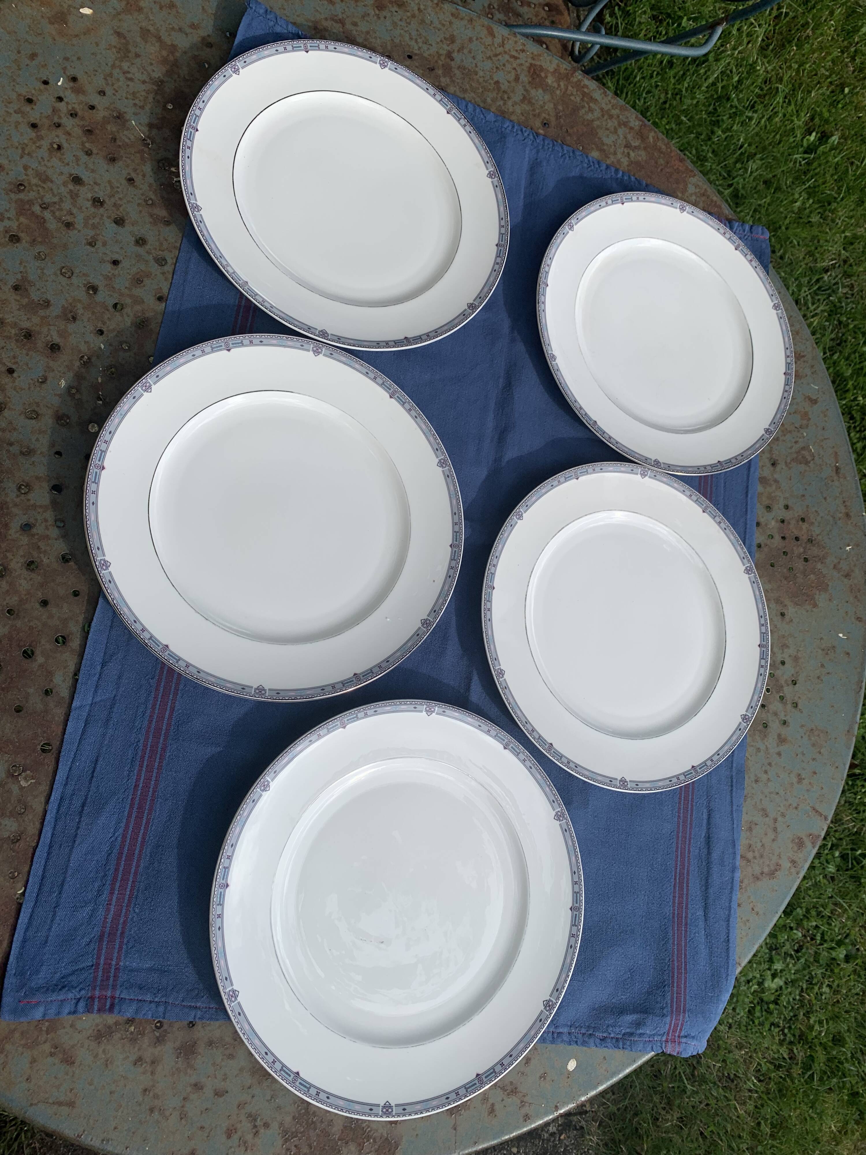 5 large vintage royal bone china dinner plates