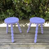 Pair of purple twisted stools or tables