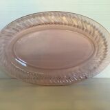 Plat ovale verre rose modèle rosaline arcoroc