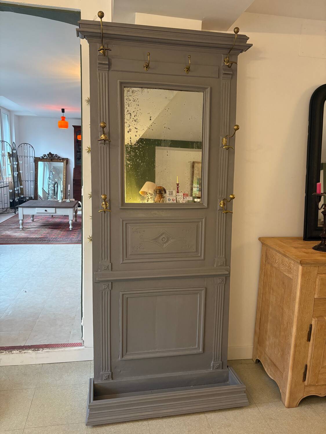Louis XVI style cloud gray wardrobe