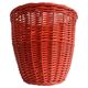Bohemian Mid-Century Coral Red Wicker Basket, France, circa 1960s
