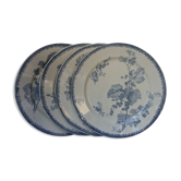 Ensemble de quatre assiettes plates anciennes modèle Groseilles Sarreguemines U.et Cie