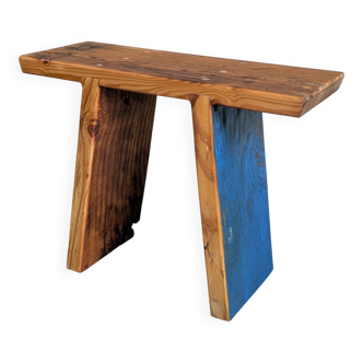 Wooden workshop stool / bench with patina