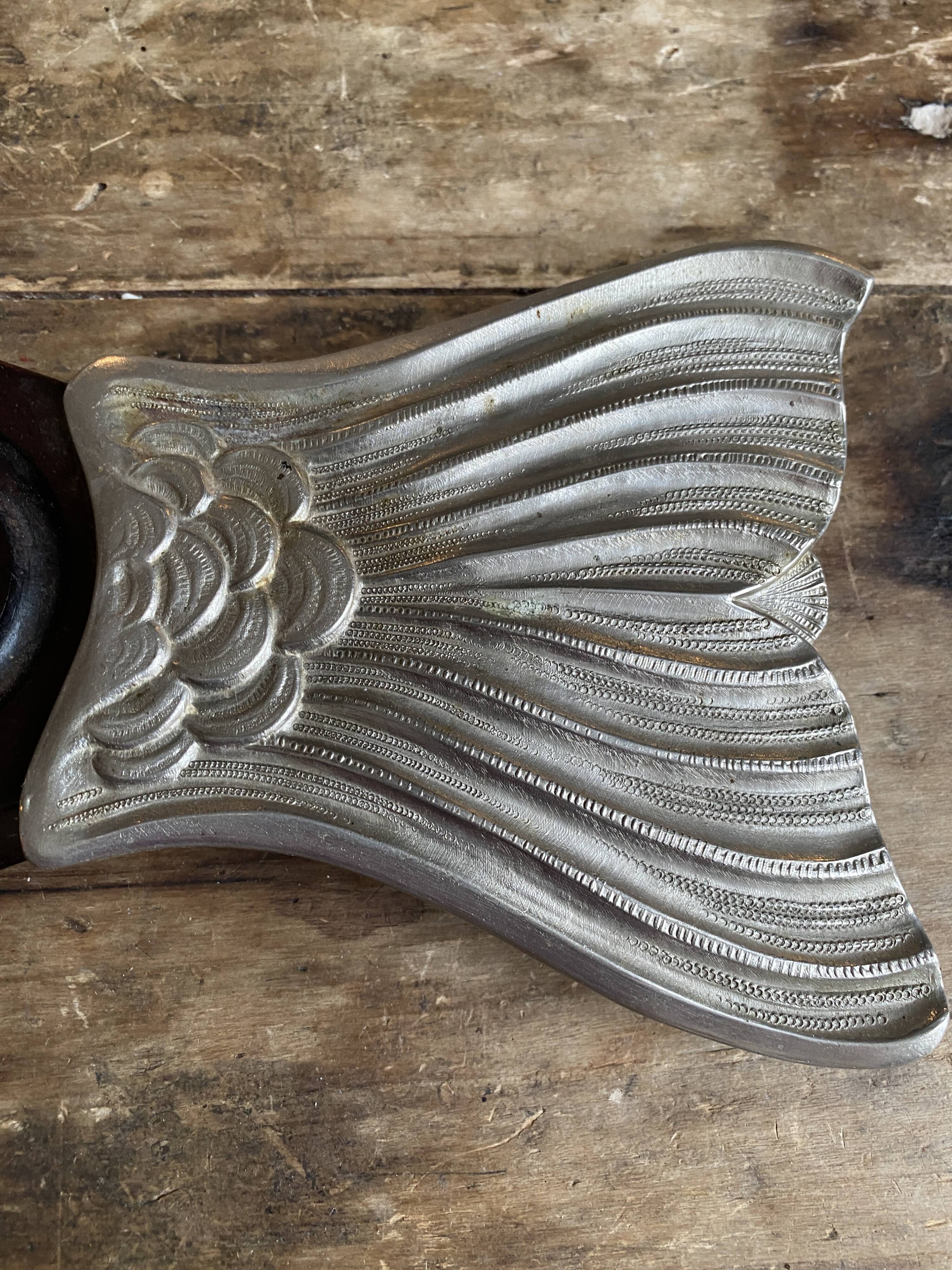 Large Vintage Chic Fish Platter – Wood & Metal