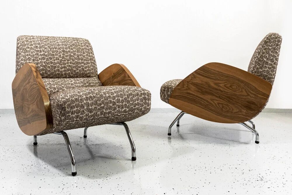 Fauteuils, Modèle "360" par Janusz Rozanski, Pologne, années 1950, Ensemble de 2