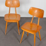 Pair of wooden chairs produced by Ton, 1960