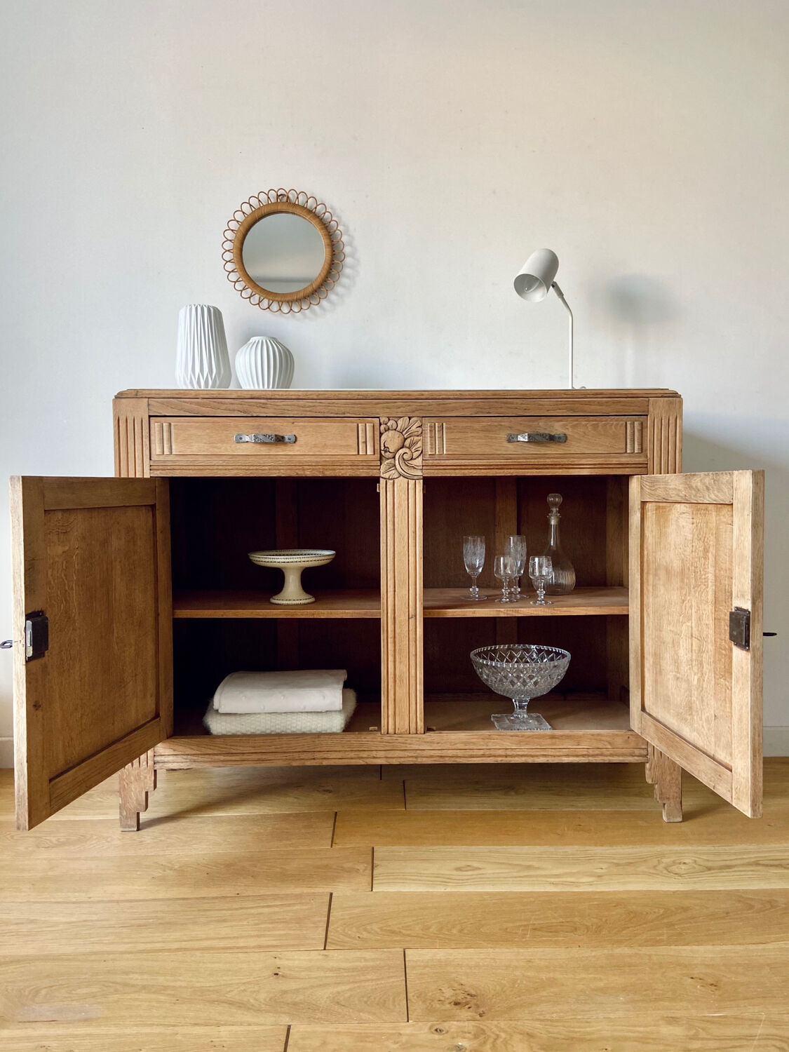 Buffet Art Déco en chêne massif