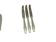 Set of three bread knives, mid-century modern, silver-plated brass, Poland, 1950s