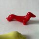 Vintage plastic dachshund dog knife holder