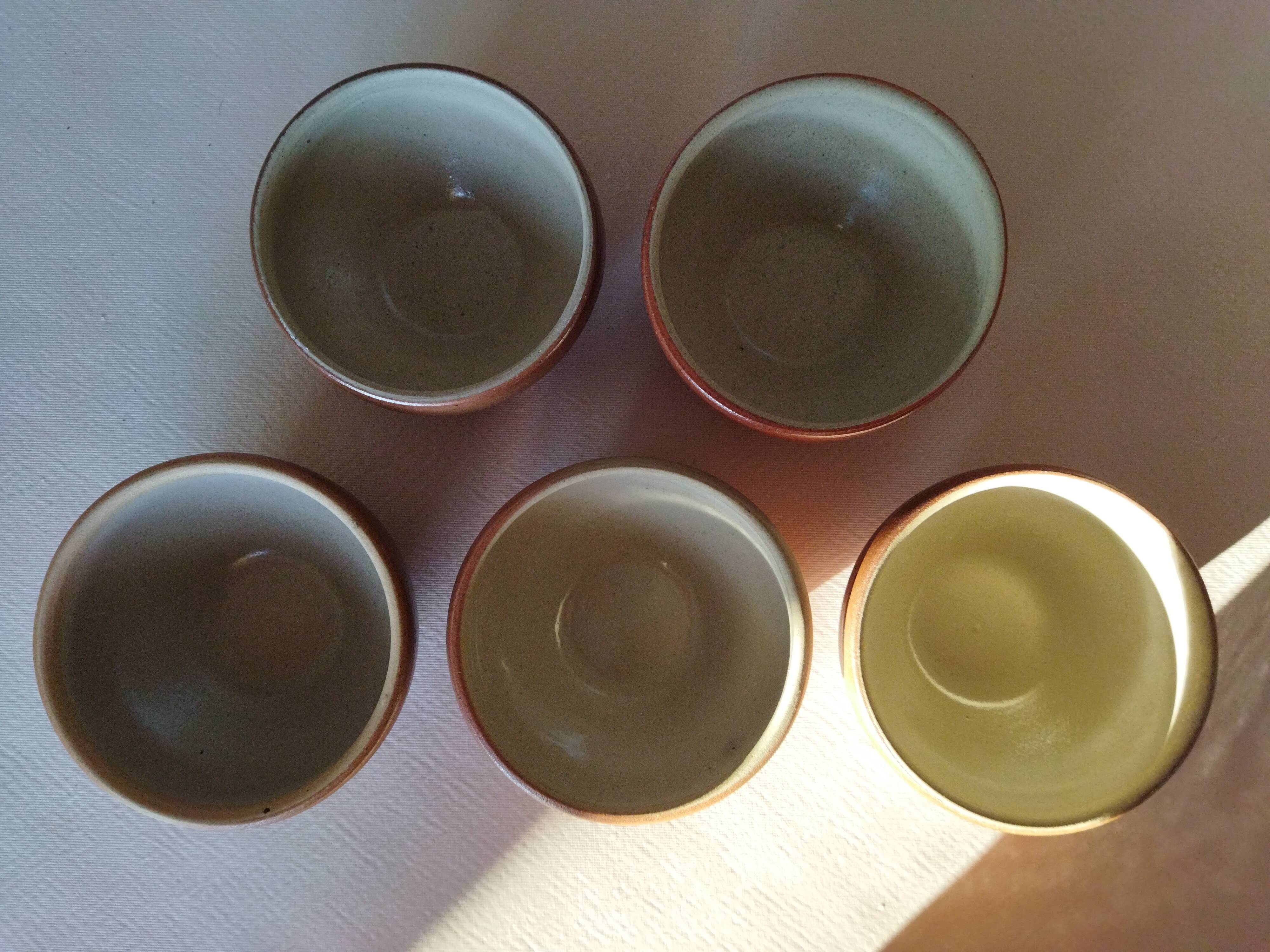 Set of 5 bowls in glazed stoneware size 00