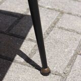 Modernist wood & steel coffee table France 1950s