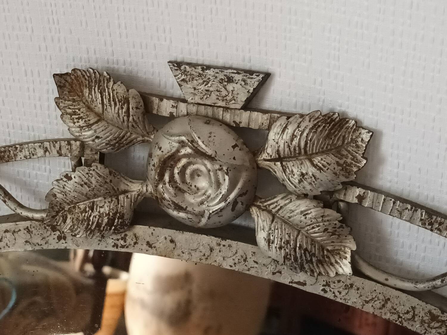 Hammered iron Art Deco mirror