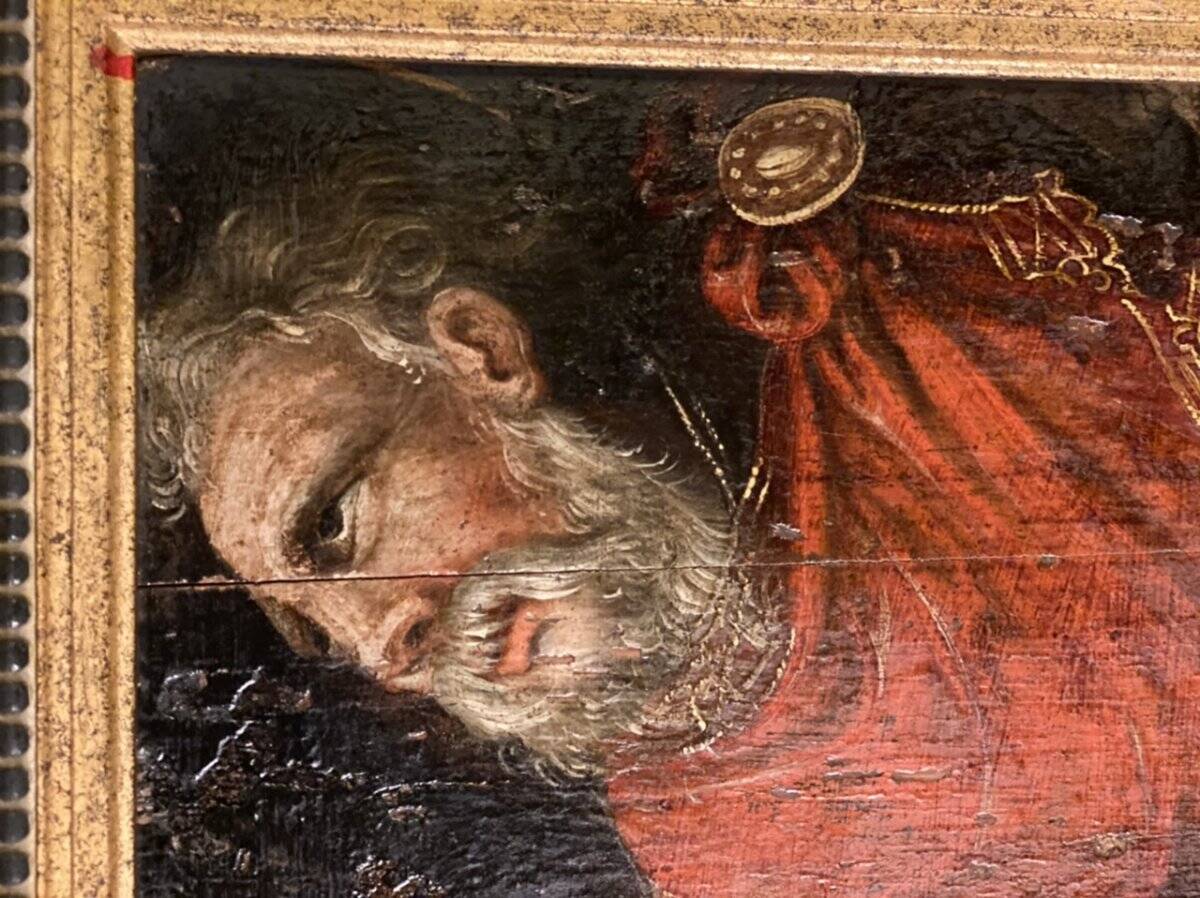 Fragment of an oil on panel, 18th century