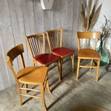 Set of 4 mismatched bistro chairs