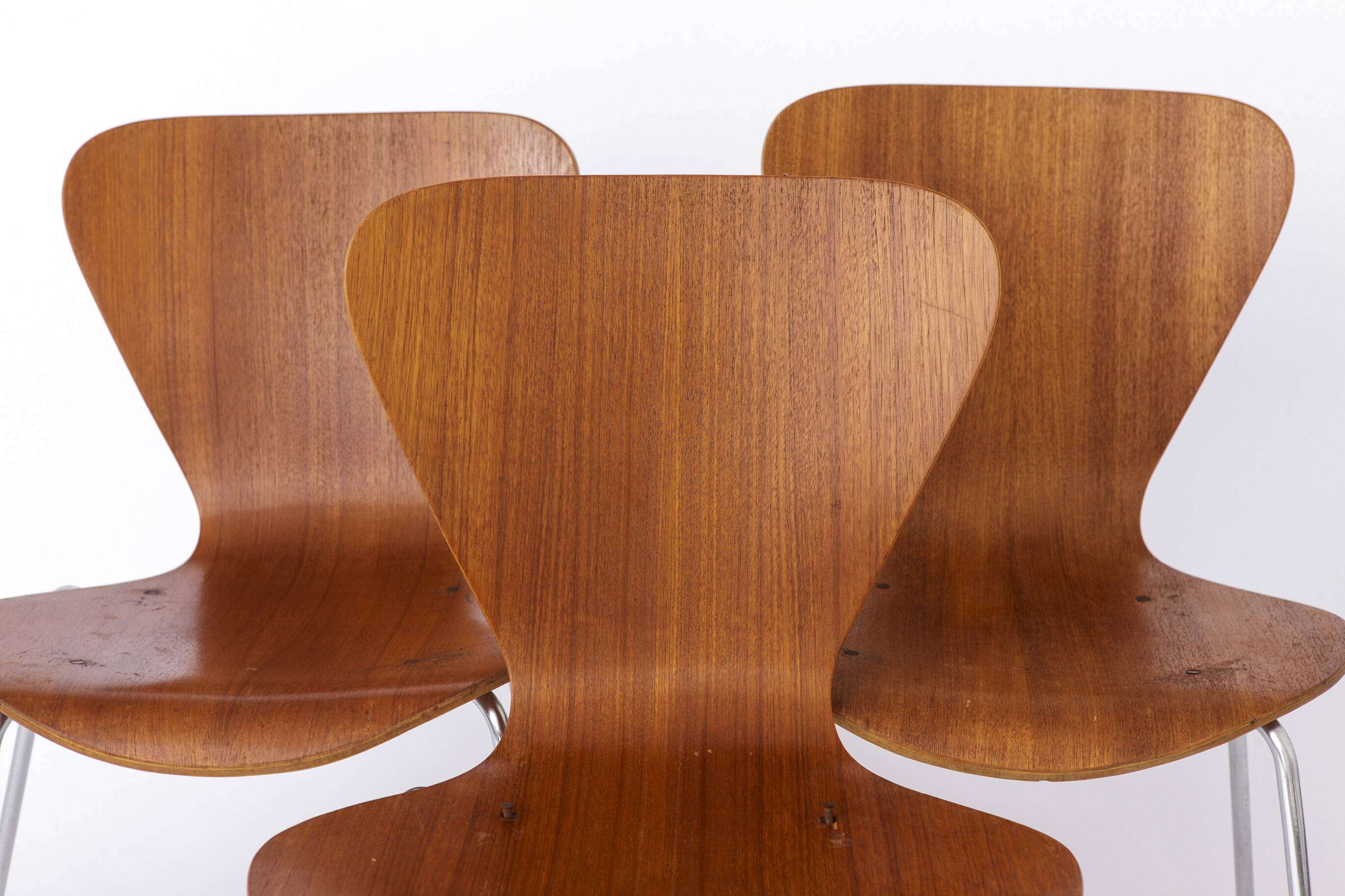 Set of 6 Vintage Stacking Chairs, 1960s, Teak - German Design