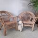 Paire de fauteuils en rotin enfant